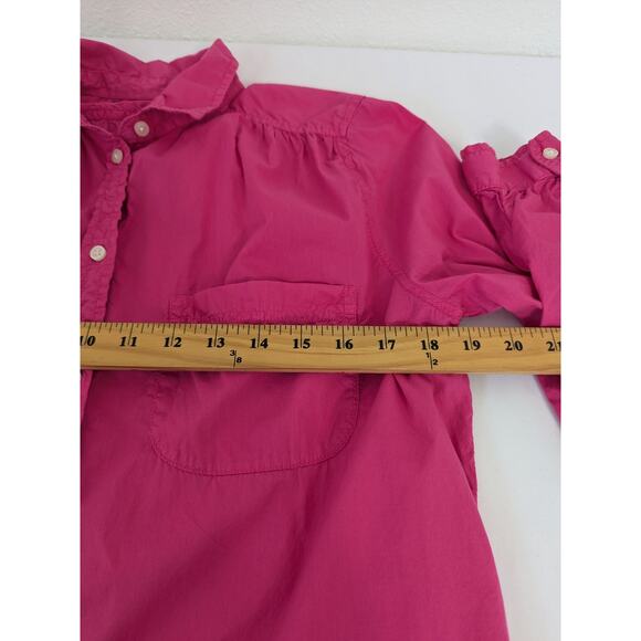 J. Crew Garment-dyed Cotton Poplin Utility Shirt Women 8 Pink Long Sleeve Office - Picture 6 of 7